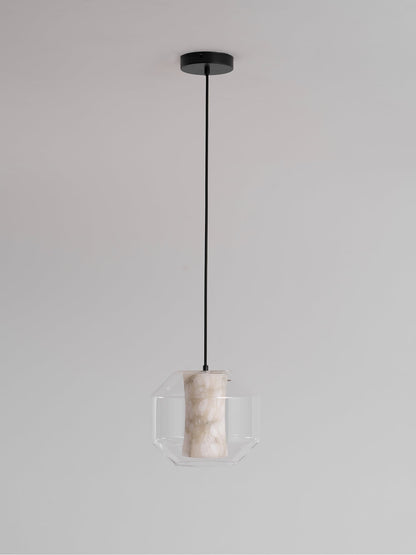 Alabaster Glass Cylinder Pendant Light