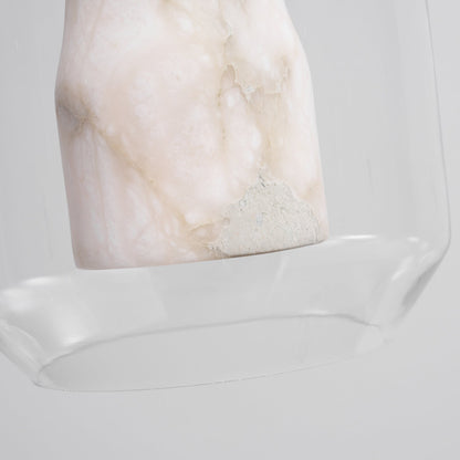 Alabaster Glass Cylinder Pendant Light