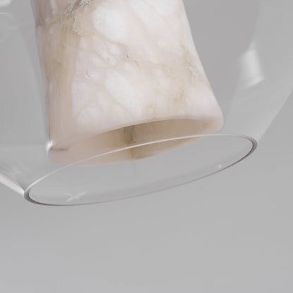 Alabaster Glass Cylinder Pendant Light