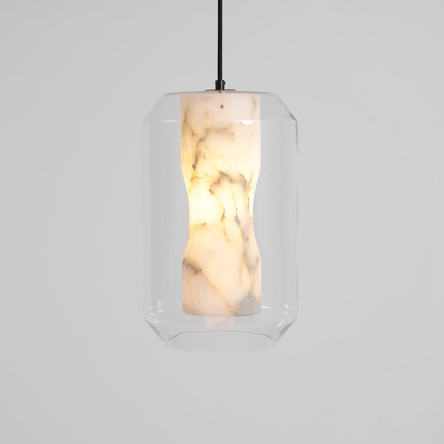 Alabaster Glass Cylinder Pendant Light
