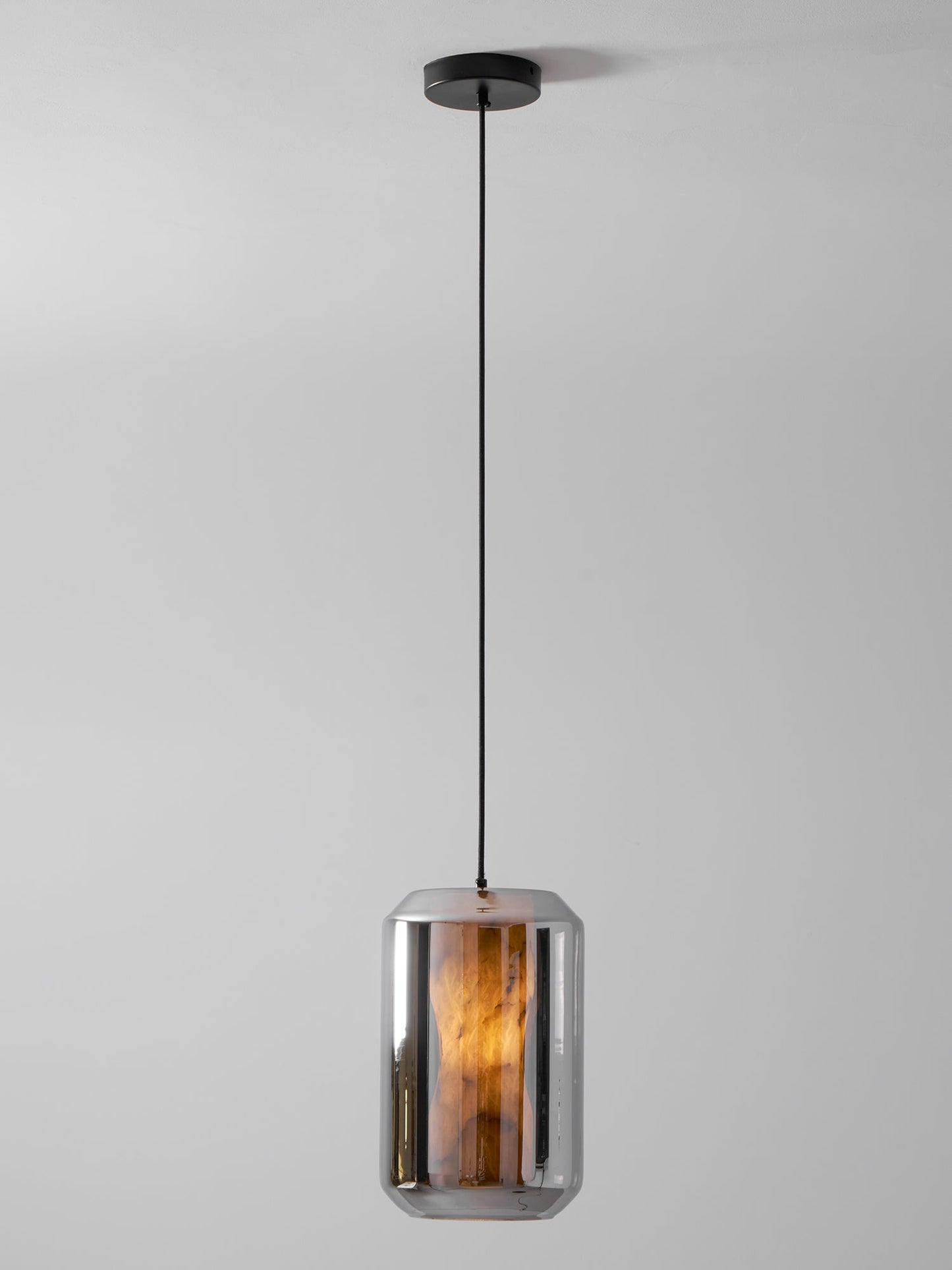 Alabaster Glass Cylinder Pendant Light