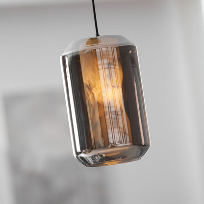 Alabaster Glass Cylinder Pendant Light