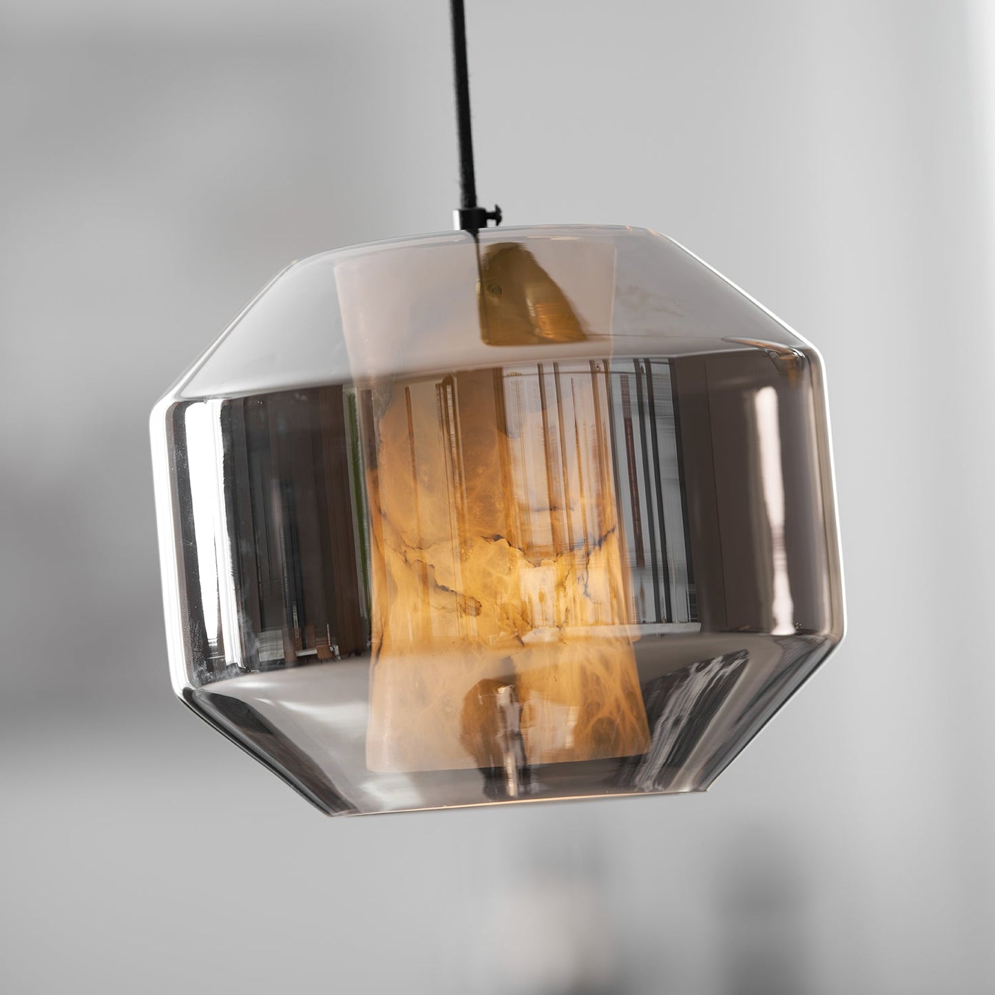 Alabaster Glass Cylinder Pendant Light
