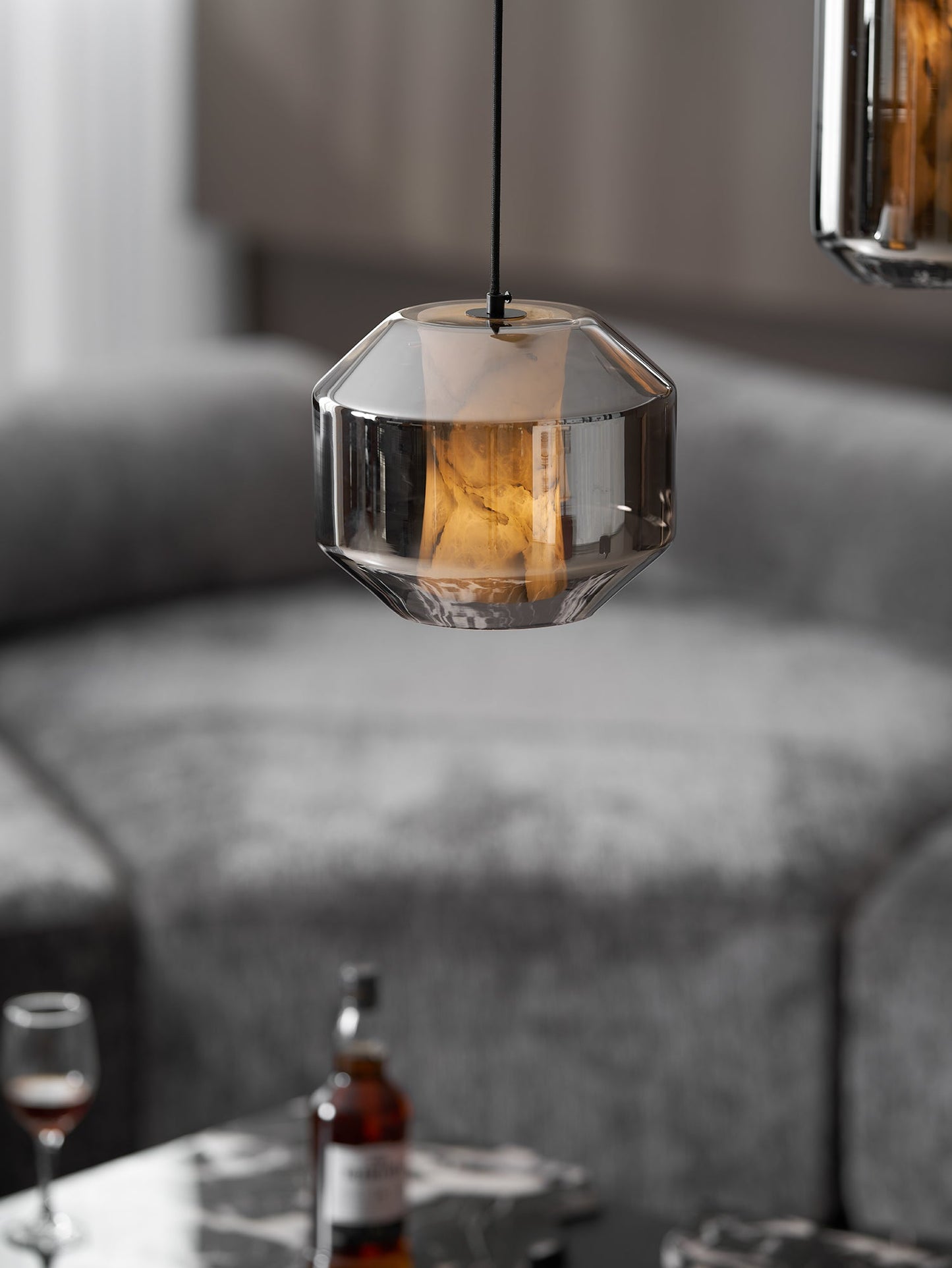 Alabaster Glass Cylinder Pendant Light