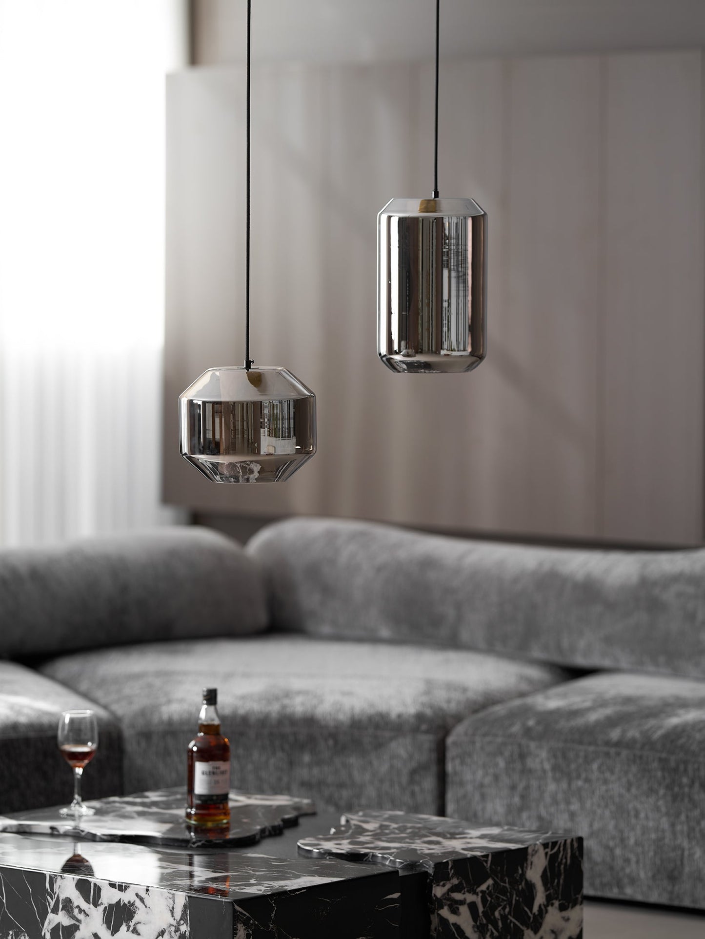 Alabaster Glass Cylinder Pendant Light