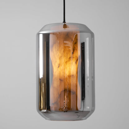 Alabaster Glass Cylinder Pendant Light