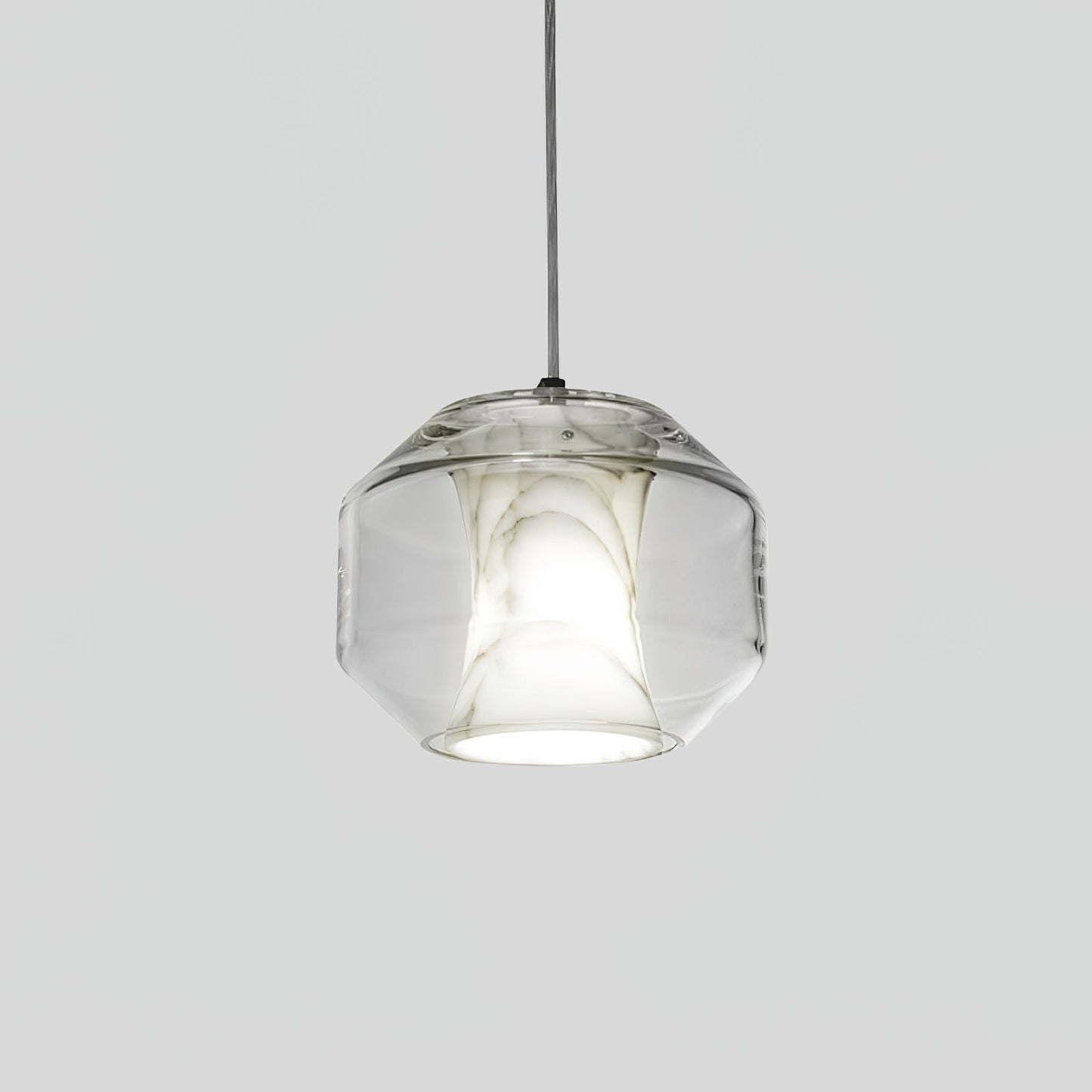 Alabaster Glass Cylinder Pendant Light