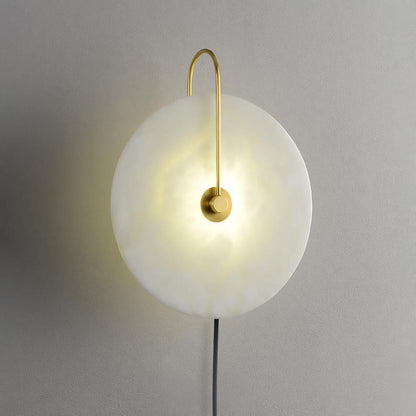 Alabaster LED Plug-In Wall Lamp