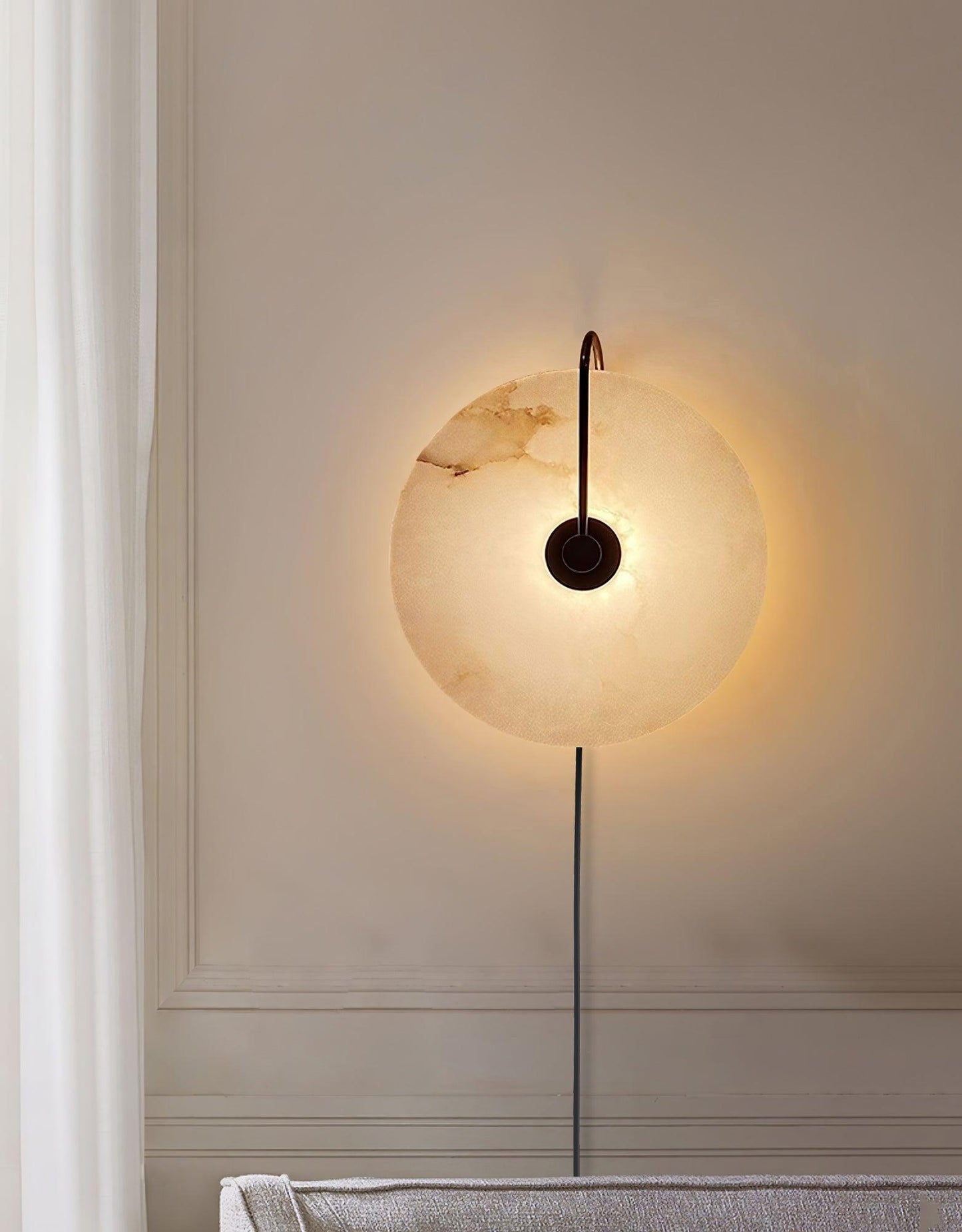 Alabaster LED Plug-In Wall Lamp