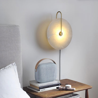 Alabaster LED Plug-In Wall Lamp