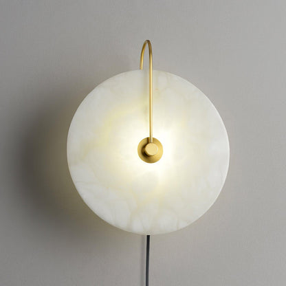 Alabaster LED Plug-In Wall Lamp