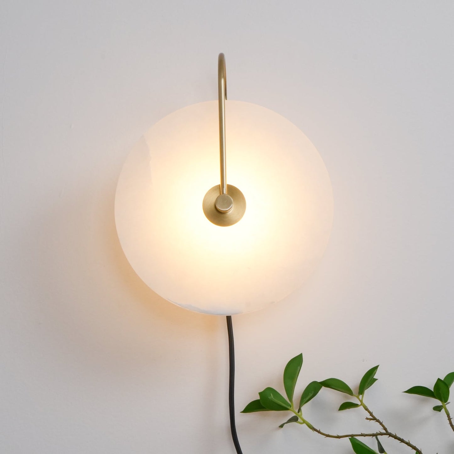 Alabaster LED Plug-In Wall Lamp