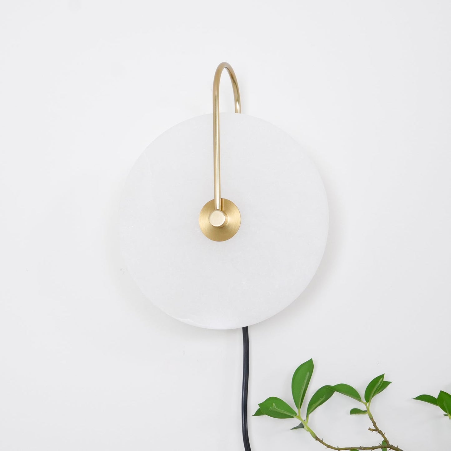 Alabaster LED Plug-In Wall Lamp