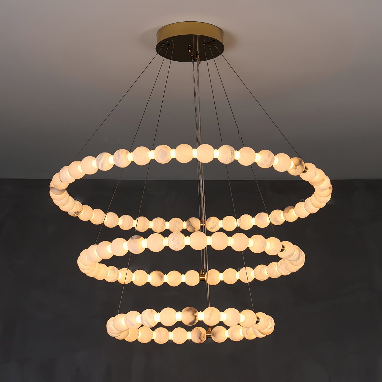 Alabaster Orb Ring Chandelier