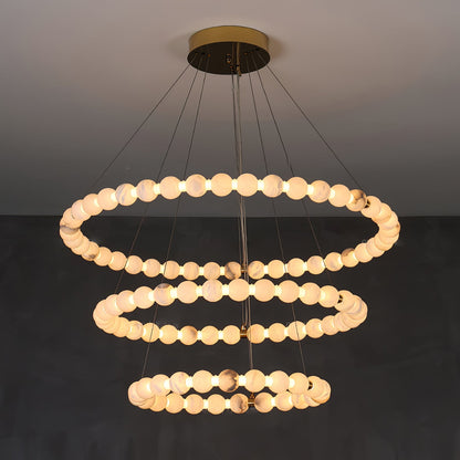 Alabaster Orb Ring Chandelier