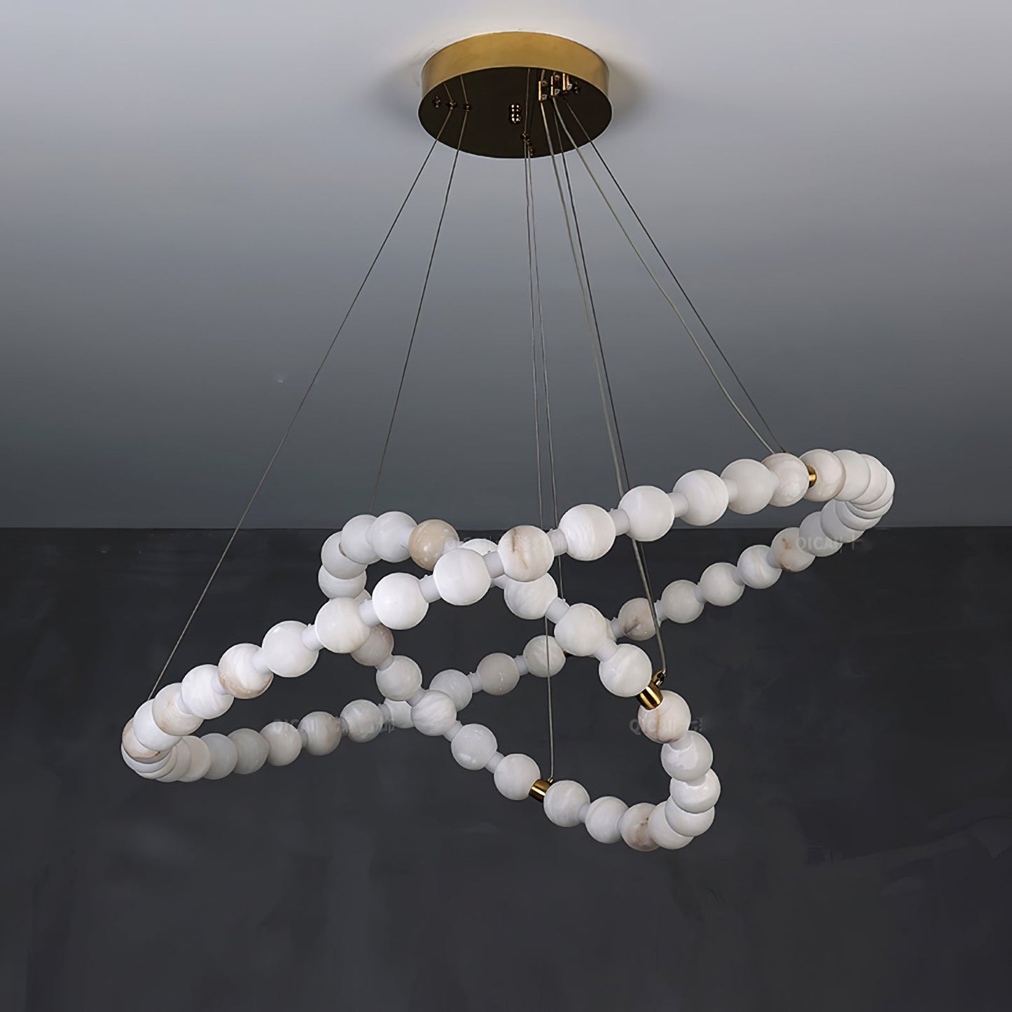 Alabaster Orb Ring Chandelier