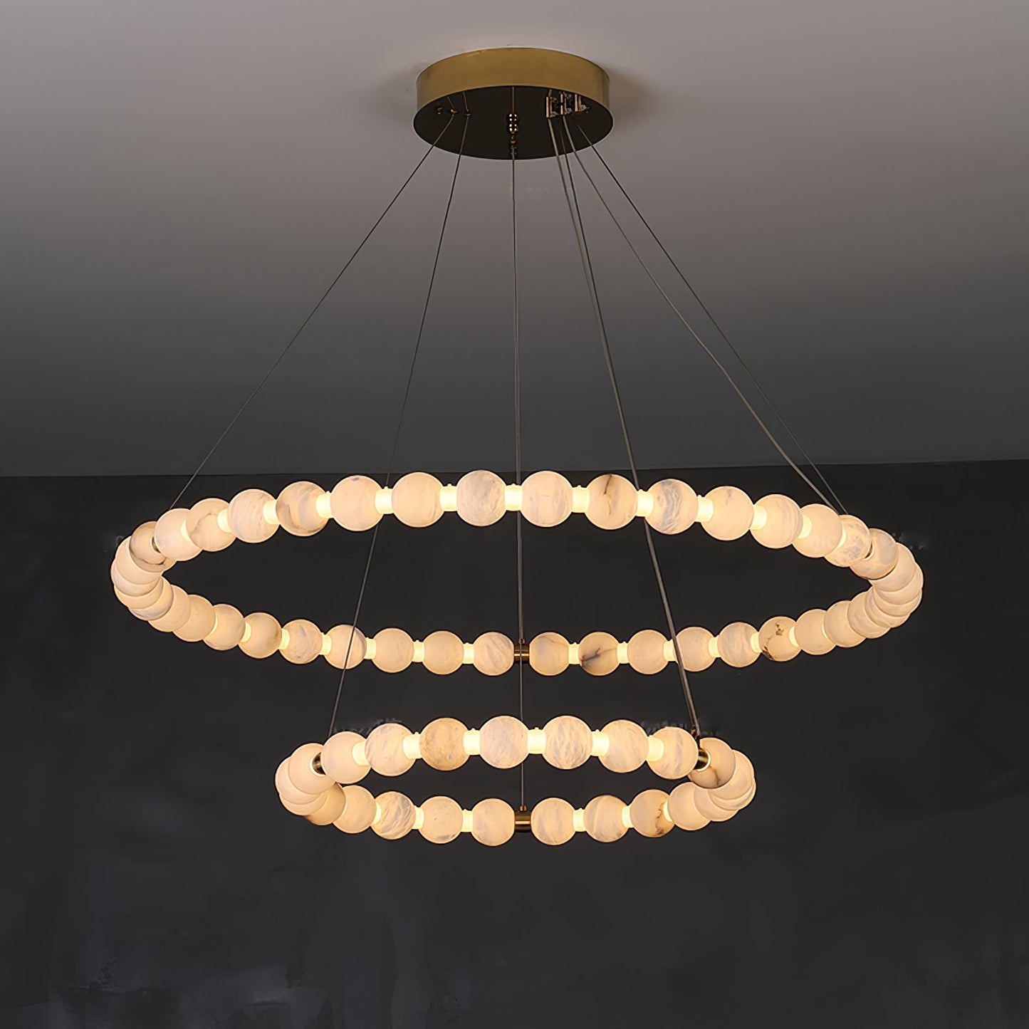 Alabaster Orb Ring Chandelier