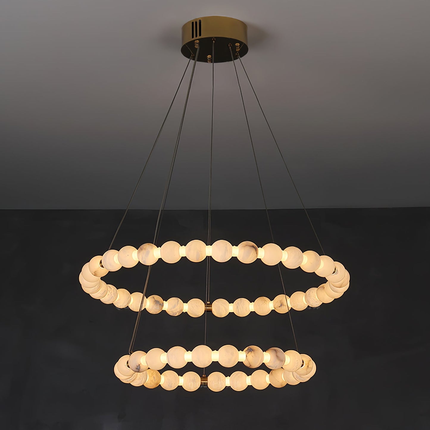 Alabaster Orb Ring Chandelier