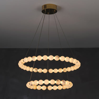 Alabaster Orb Ring Chandelier