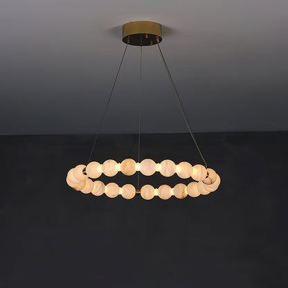 Alabaster Orb Ring Chandelier