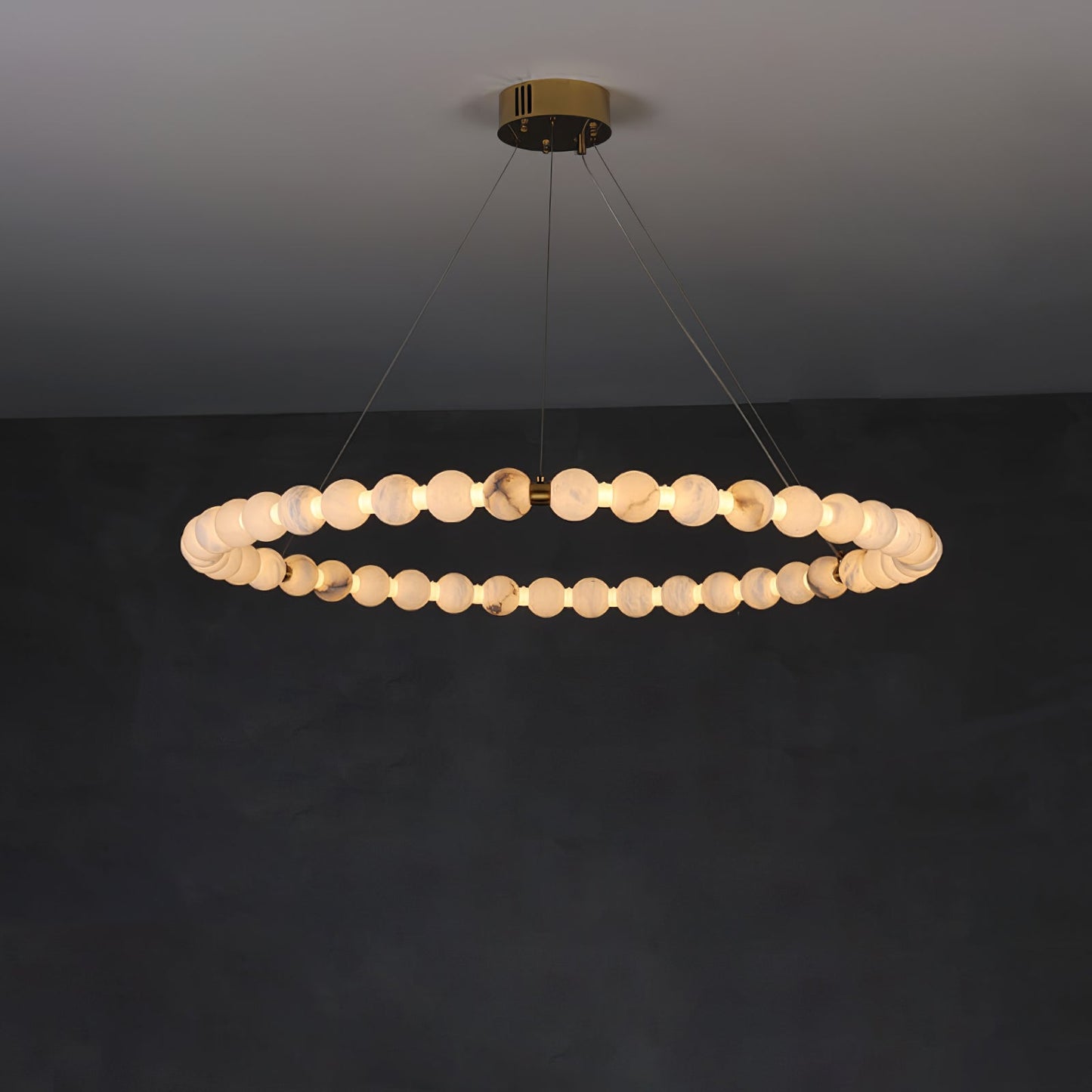 Alabaster Orb Ring Chandelier