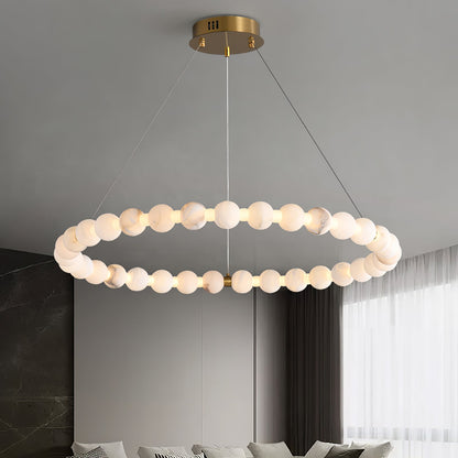 Alabaster Orb Ring Chandelier