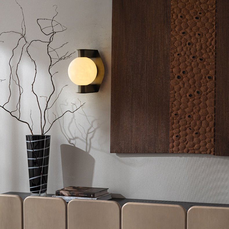 Alabaster Orb Alabaster Sconce