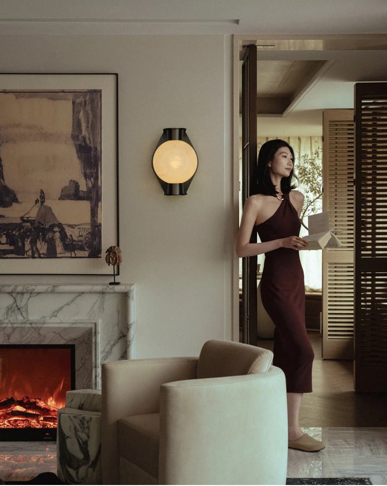 Alabaster Orb Alabaster Sconce