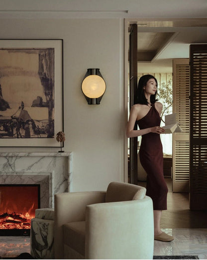 Alabaster Orb Alabaster Sconce