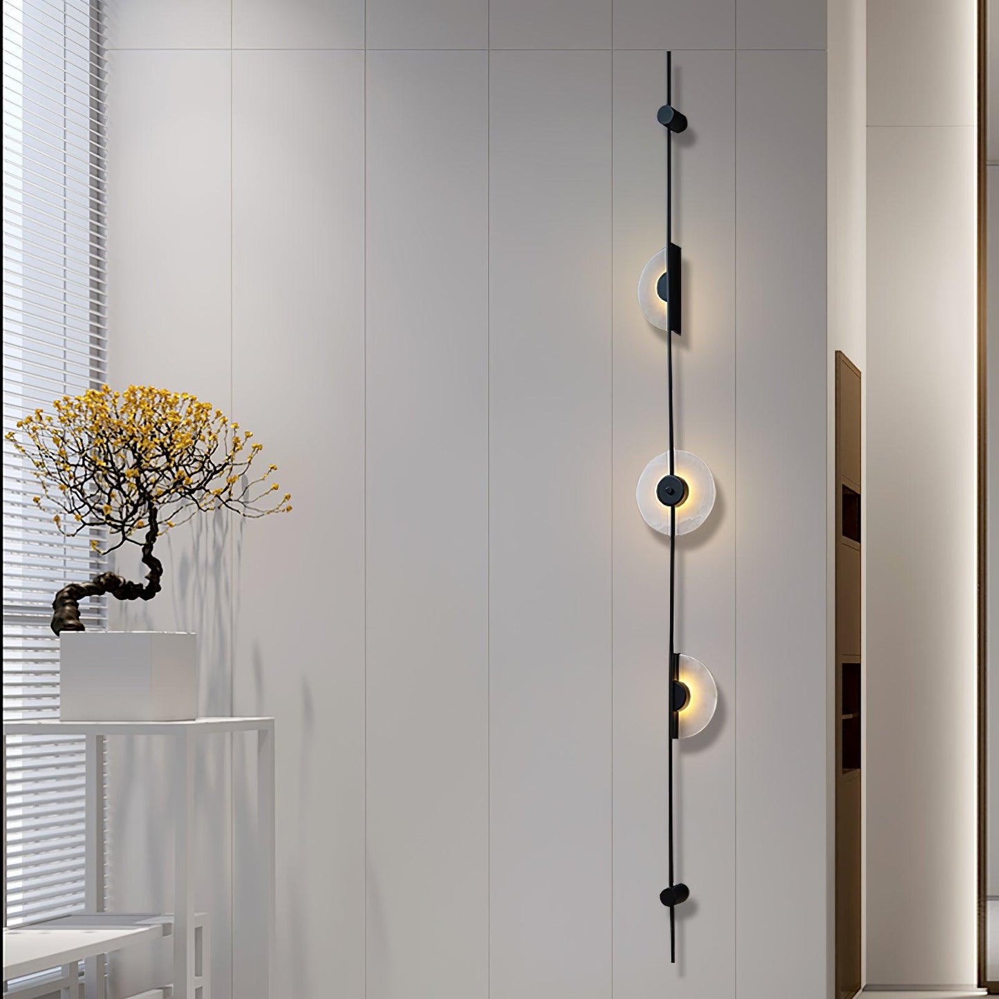 Alabaster Vertical Plug-in Wall Sconce