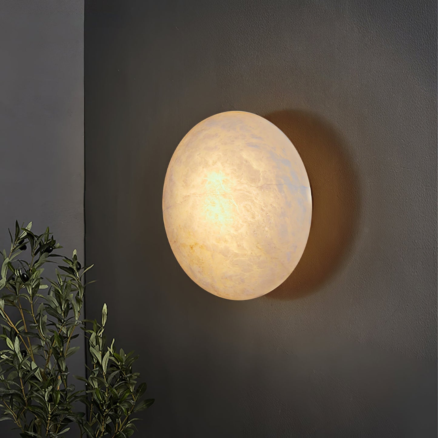 Alabaster Oval Ceiling Lamp