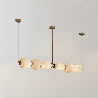 Alabaster Pebble Linear Chandelier