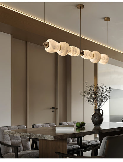 Alabaster Pebble Linear Chandelier