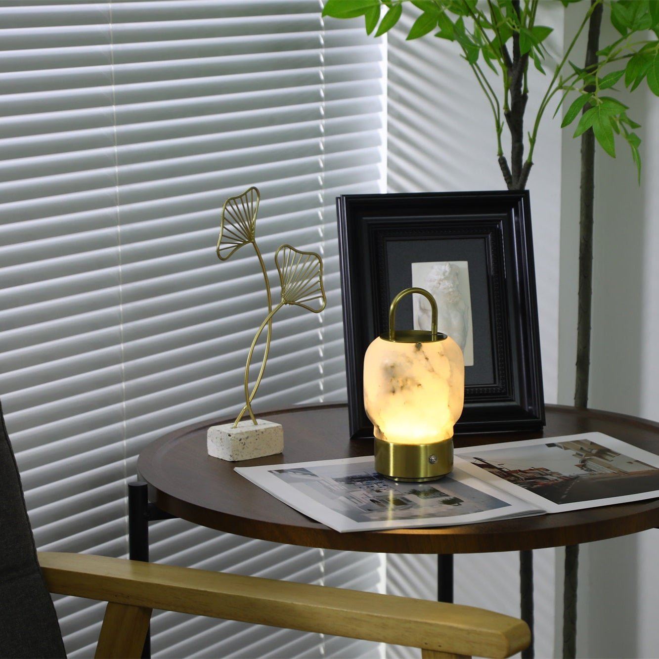 Alabaster Portable Rechargeable Table Lamp