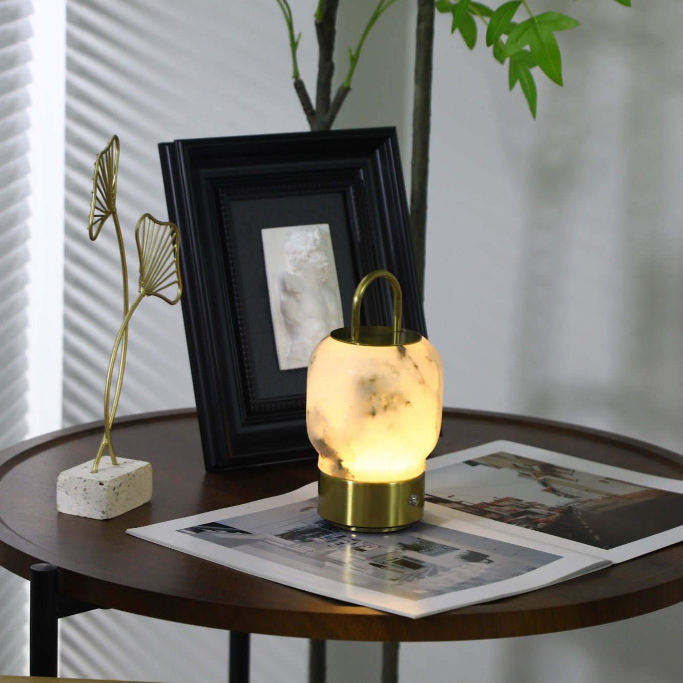 Alabaster Portable Rechargeable Table Lamp