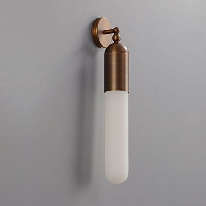 Alabaster Sculpted Tube Wall Sconce