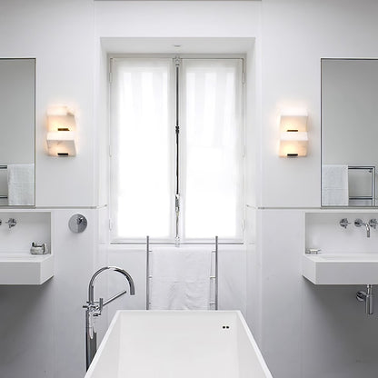 Alabaster Staircase Plug-in Wall Lamp