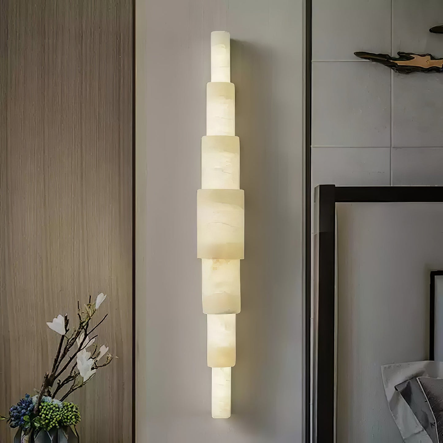 Alba Cascade Alabaster Wall Sconce