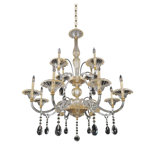 Allegri La Rosa 43 Inch 12 Light Chandelier Cp994