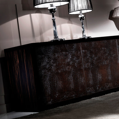 Embossed Leather Veneered Buffet Sideboard