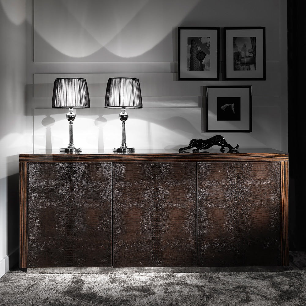 Embossed Leather Veneered Buffet Sideboard