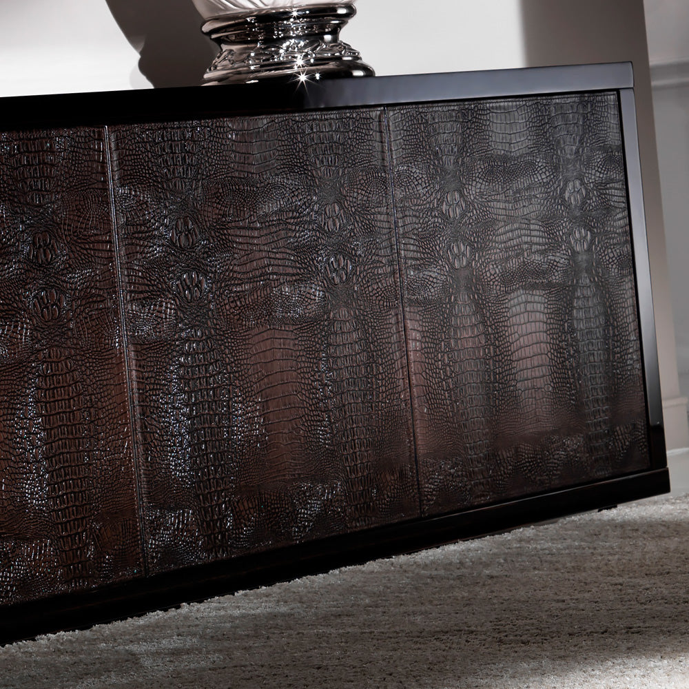 Embossed Leather Veneered Buffet Sideboard