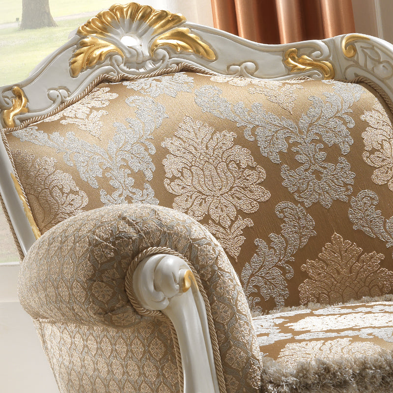 Italian Rococo Ivory and Gold Leaf Armchair