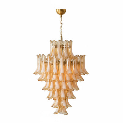 Amber Cloud Murano Glass Petals Chandelier