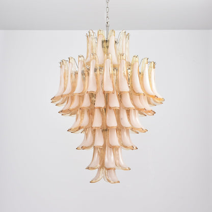 Amber Cloud Murano Glass Petals Chandelier