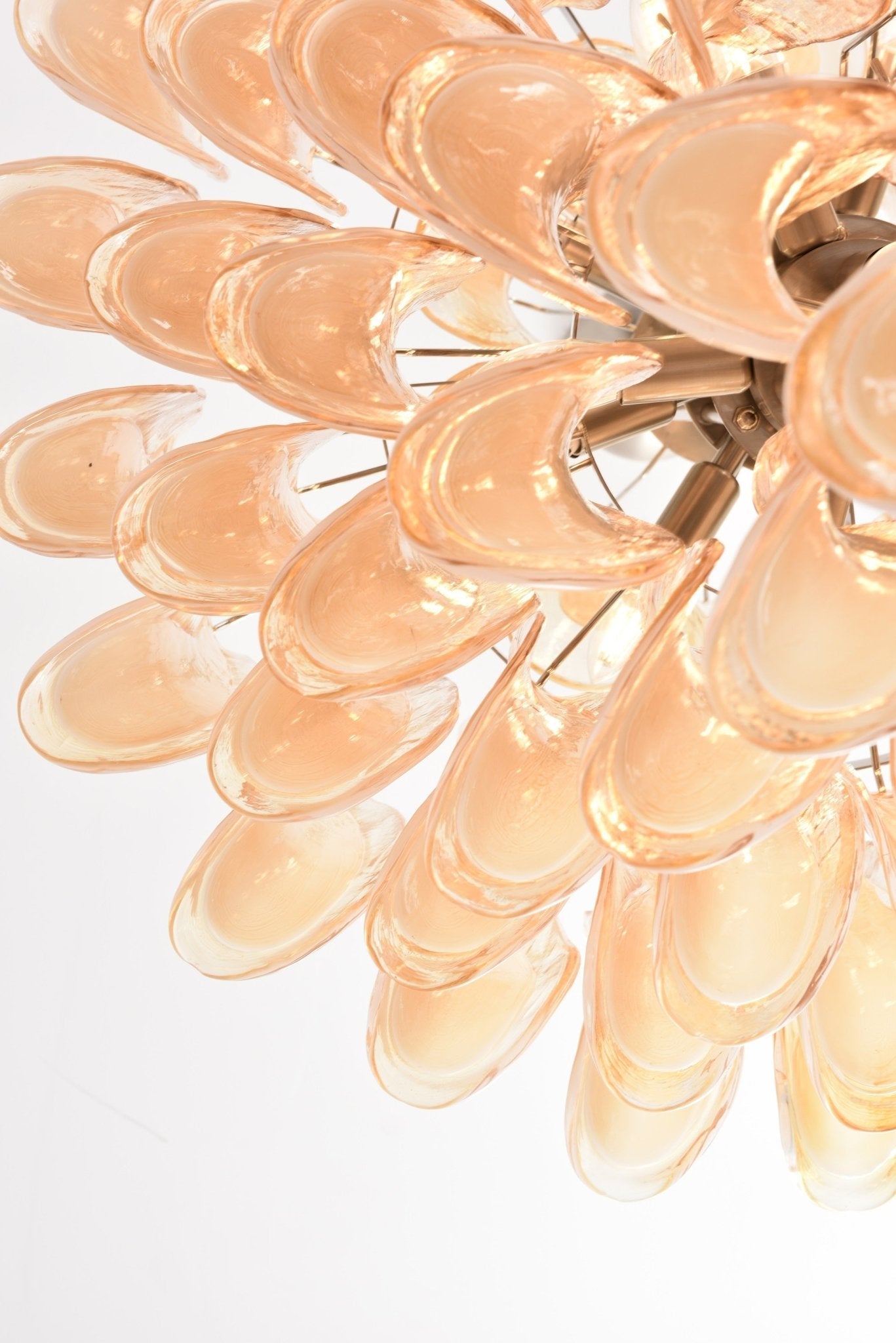 Amber Cloud Murano Glass Petals Chandelier