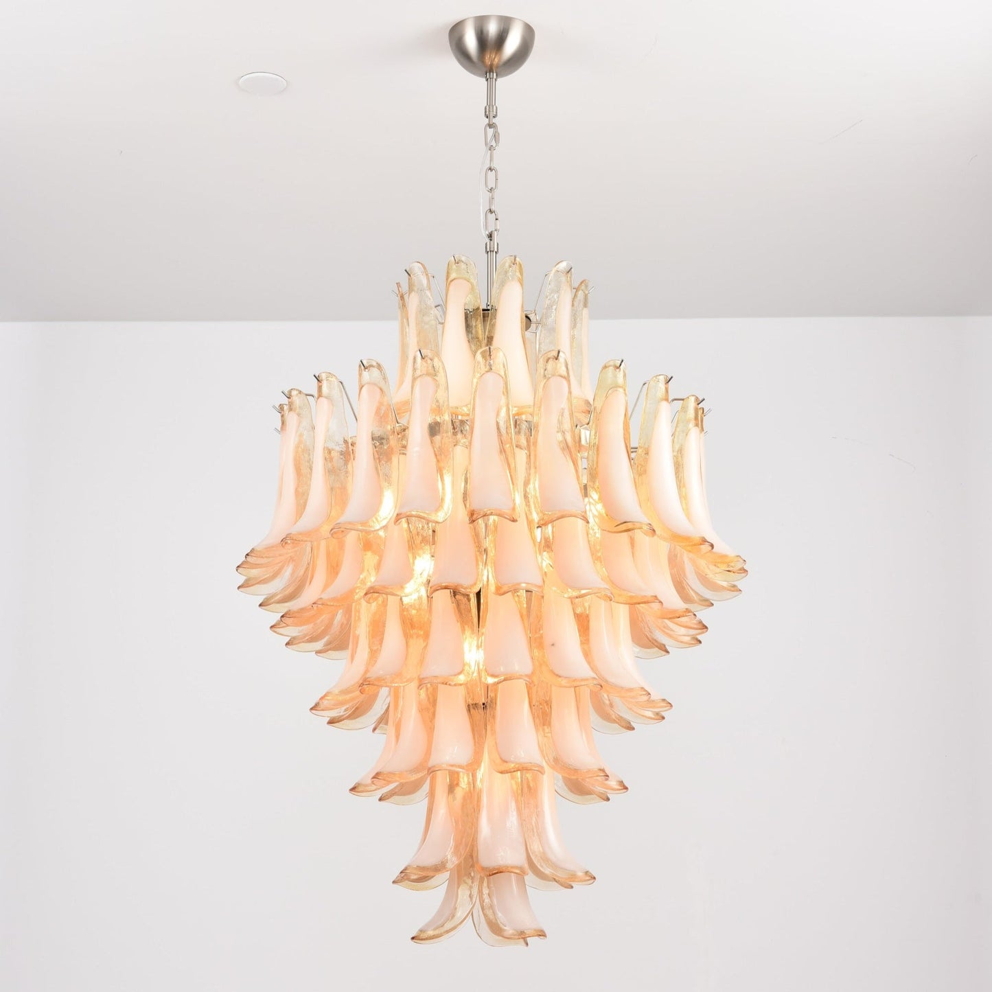 Amber Cloud Murano Glass Petals Chandelier