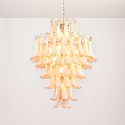 Amber Cloud Murano Glass Petals Chandelier