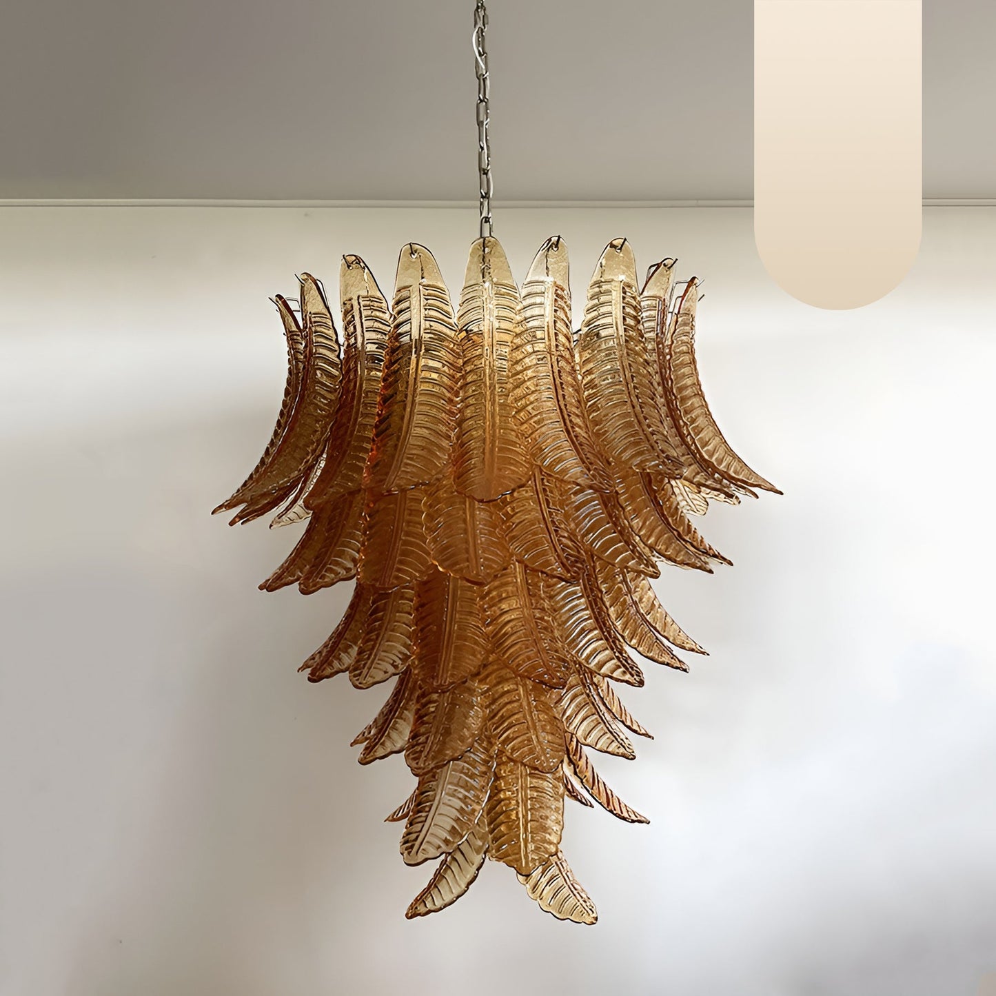 Amber Leaf Cascade Chandelier