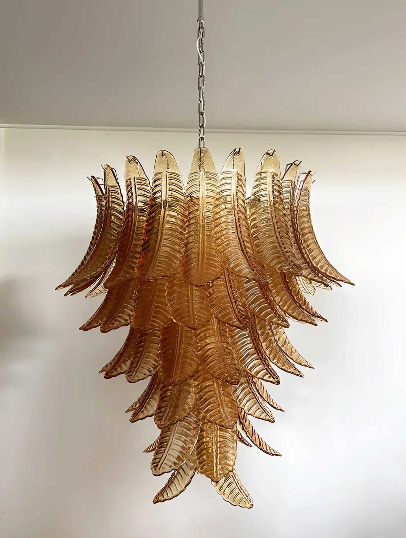 Amber Leaf Cascade Chandelier